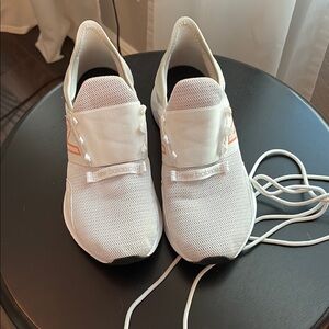 New Balance White and Orange Athletic Shoes